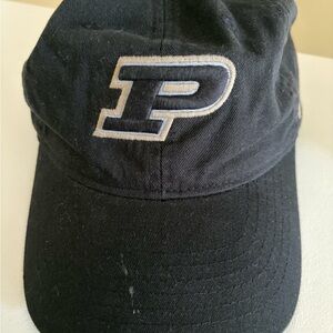 Purdue Zephyr Baseball Cap - Black with White Embroidered 'P'